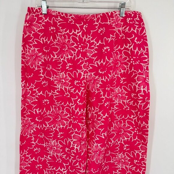 Talbots Women’s Size 16 Pink Floral Print Cotton Pants ankle new - Picture 8 of 13